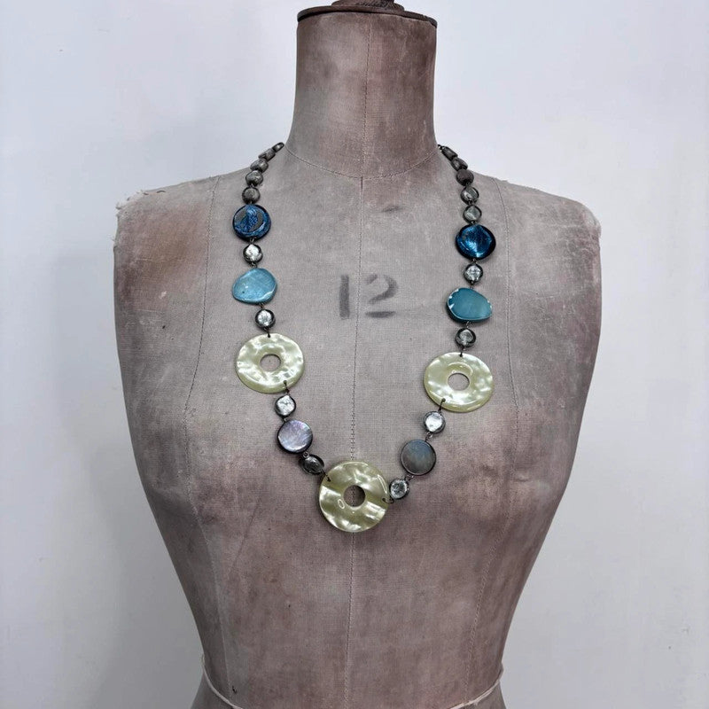 chunky long circle link necklace