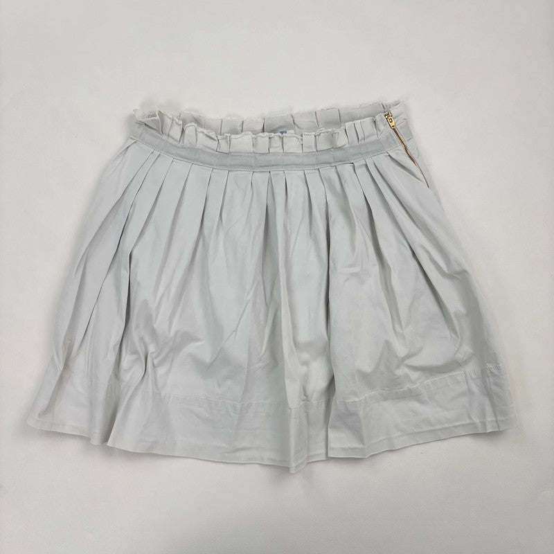 structured cotton pleated midi skirt