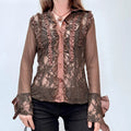 brown lace sheer grunge shirt