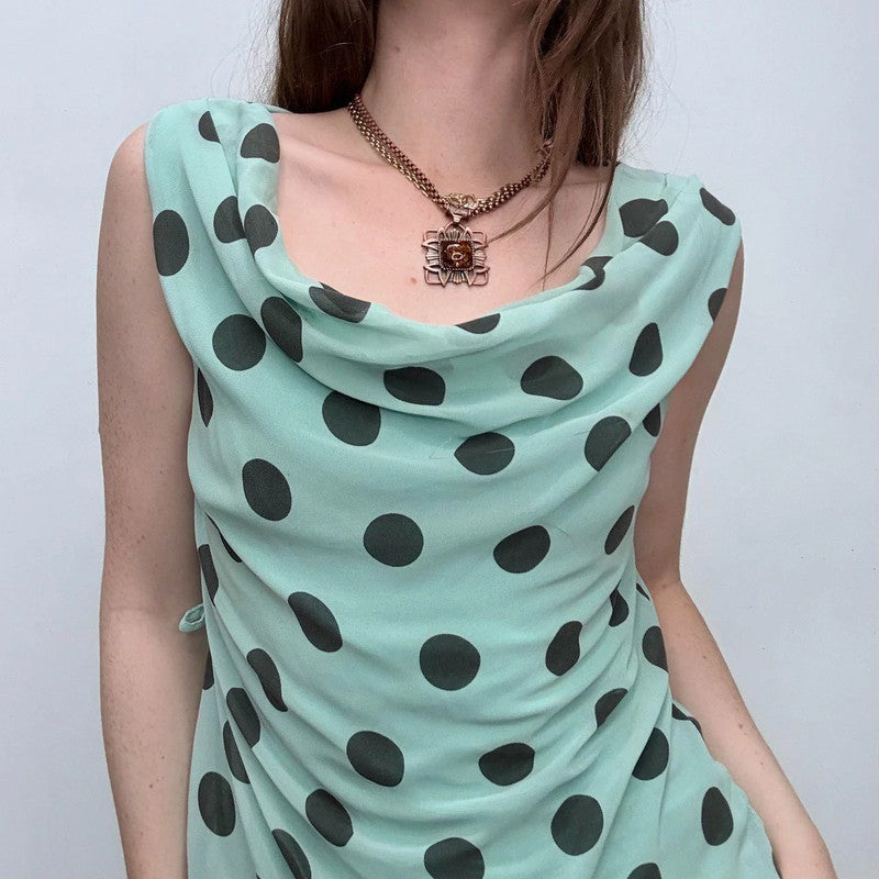 slouchy silk polka dot vest