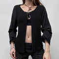 knitted ribbed Cop copine structured top