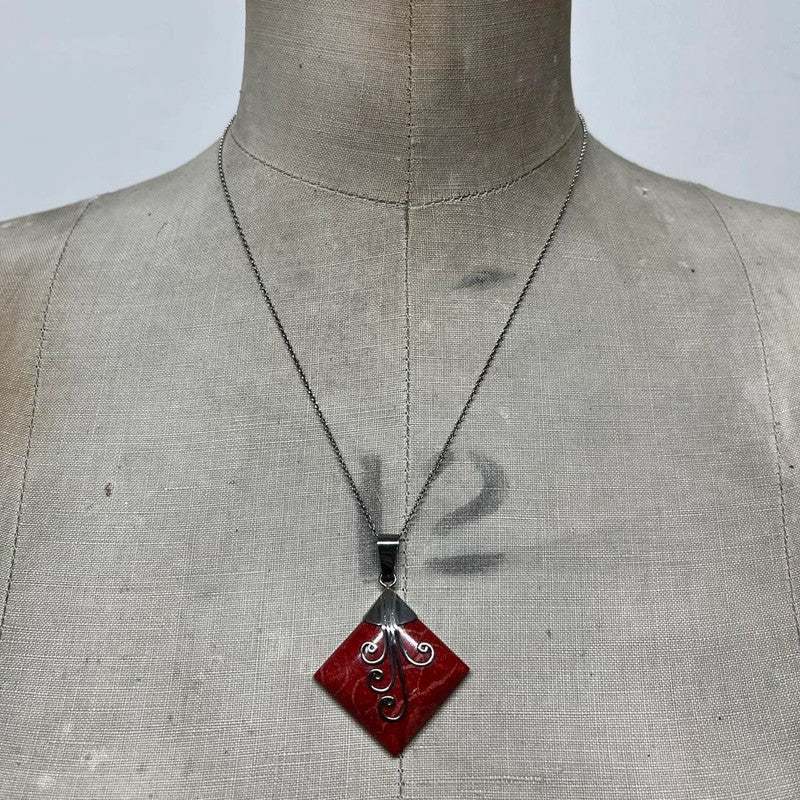 Chunky metal crystal pendant