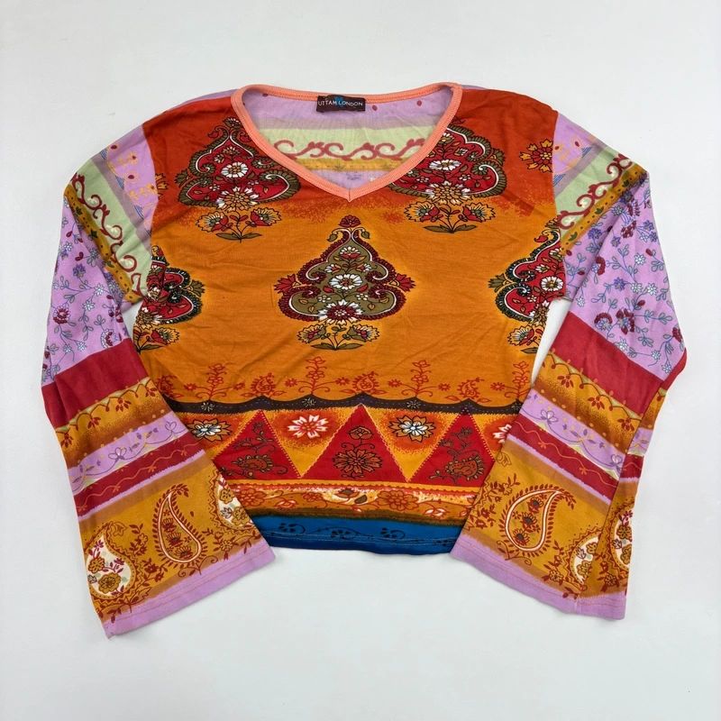 Paisley Flared Sleeve Hippie T-Shirt