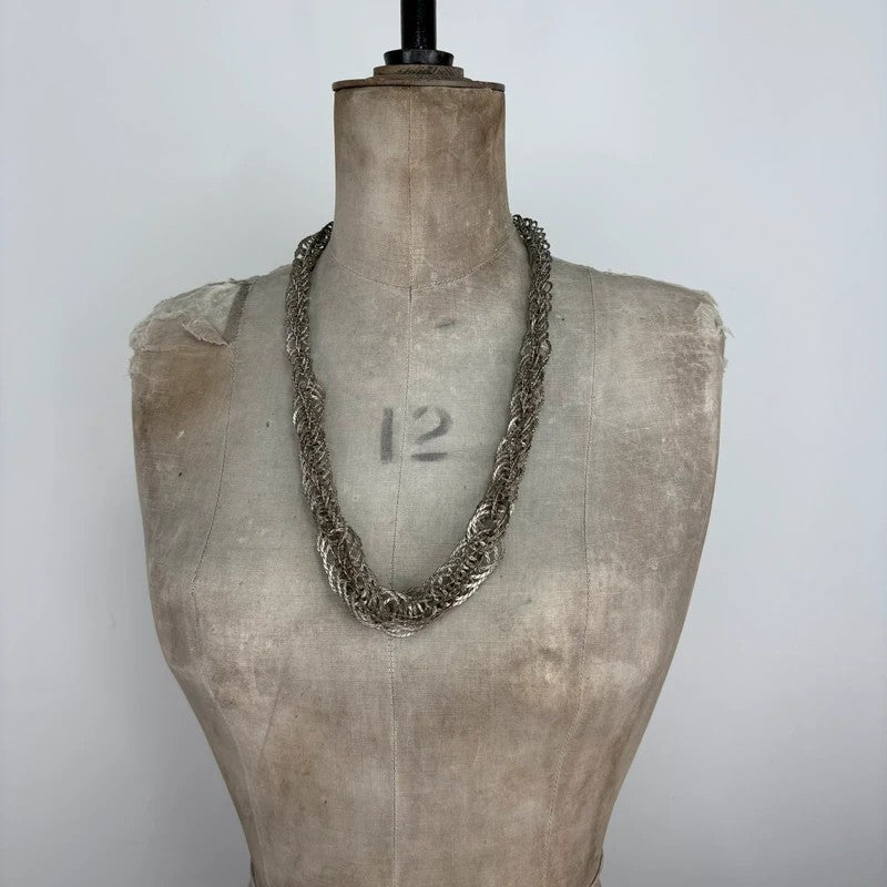 Chunky metal layered chain necklace