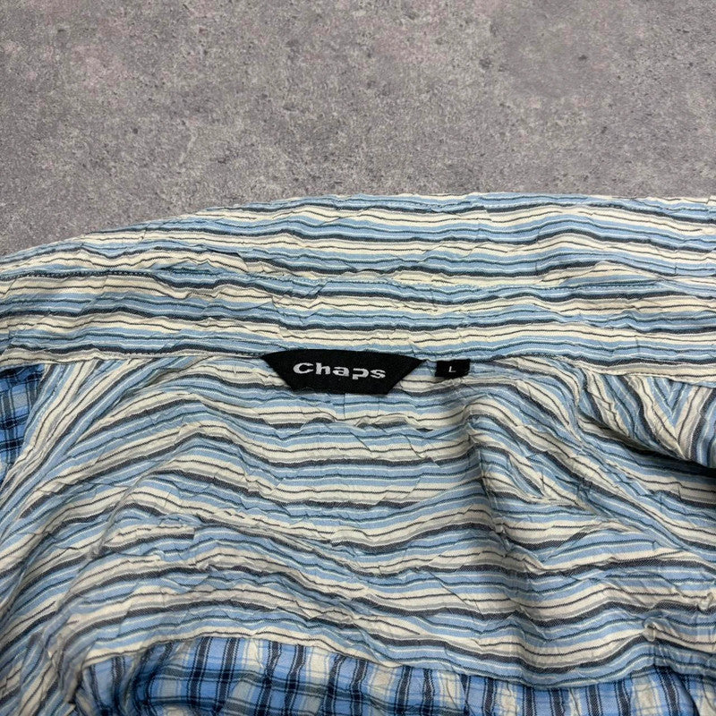 pinstripe crinkle oversized shirt