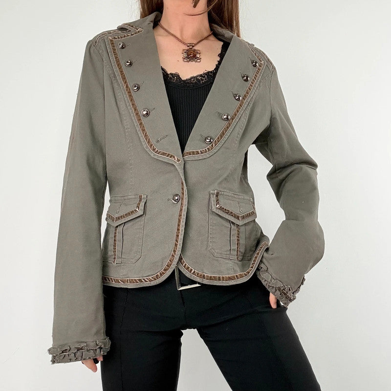Napoleonic flared khaki jacket