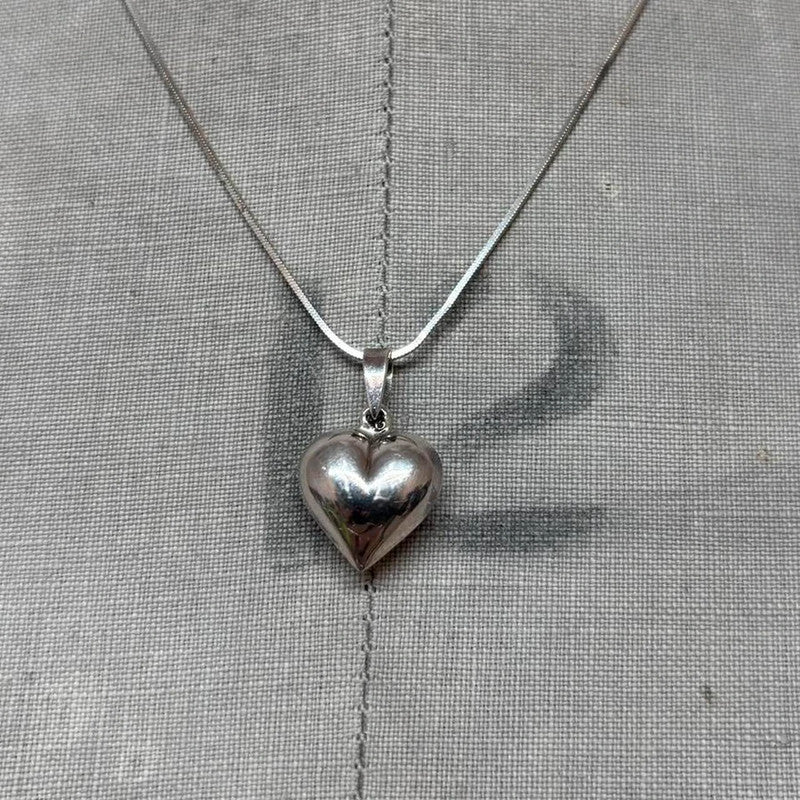 Genuine silver bubble heart necklace