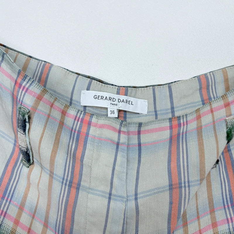 linen checked gingham shorts