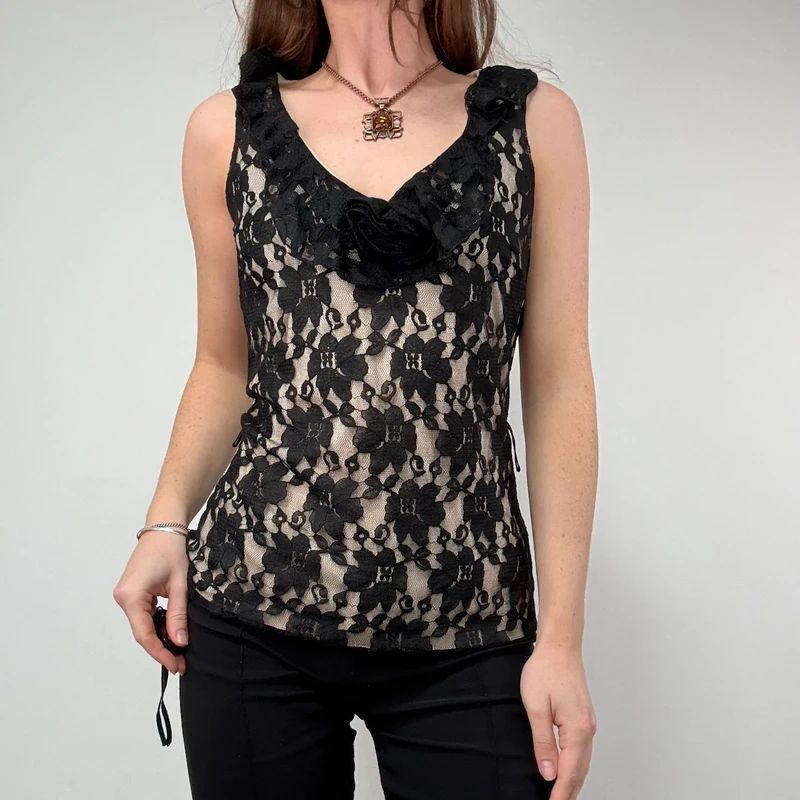 Black Lace Cami Vest
