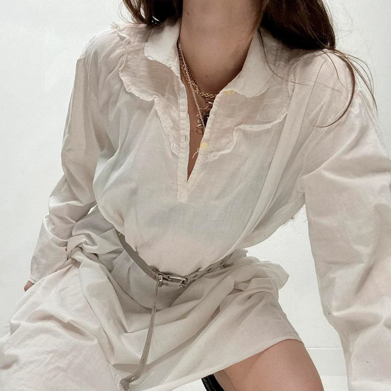 white cotton antique nightie