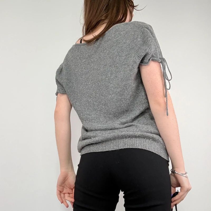 grey knitted slouchy jumper