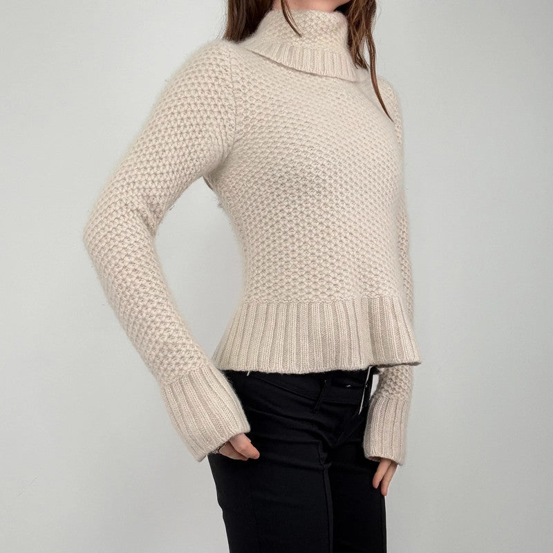 cream cashmere slouchy knit jumper