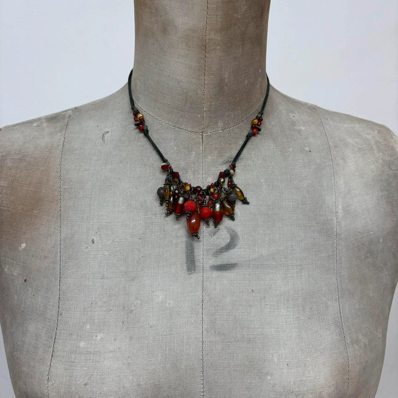 beaded boho summer necklace