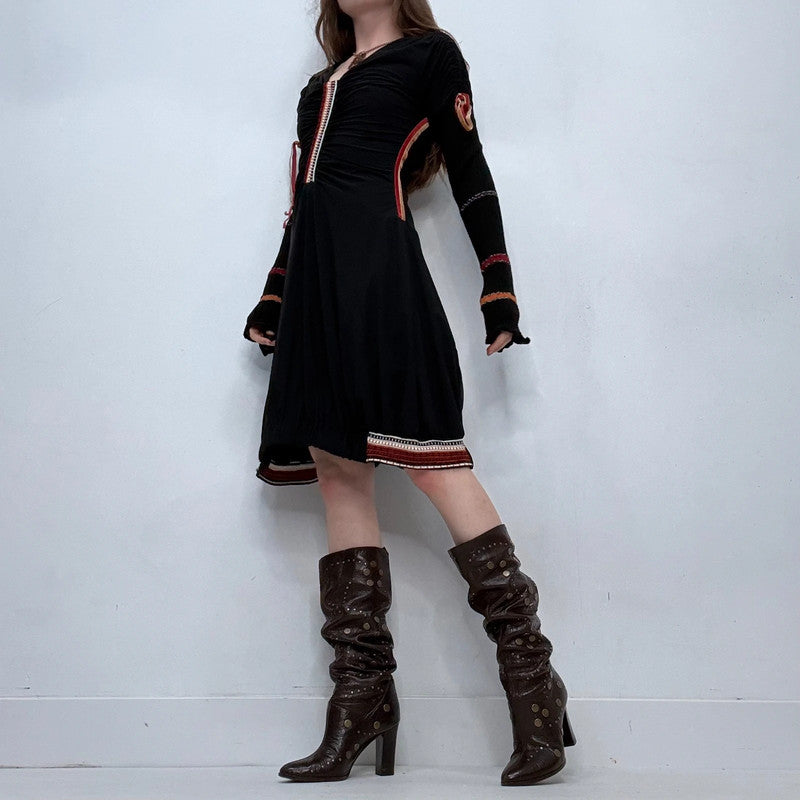 black knit grunge dress