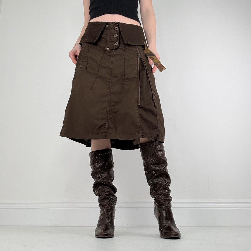 brown stuctured utility skirt