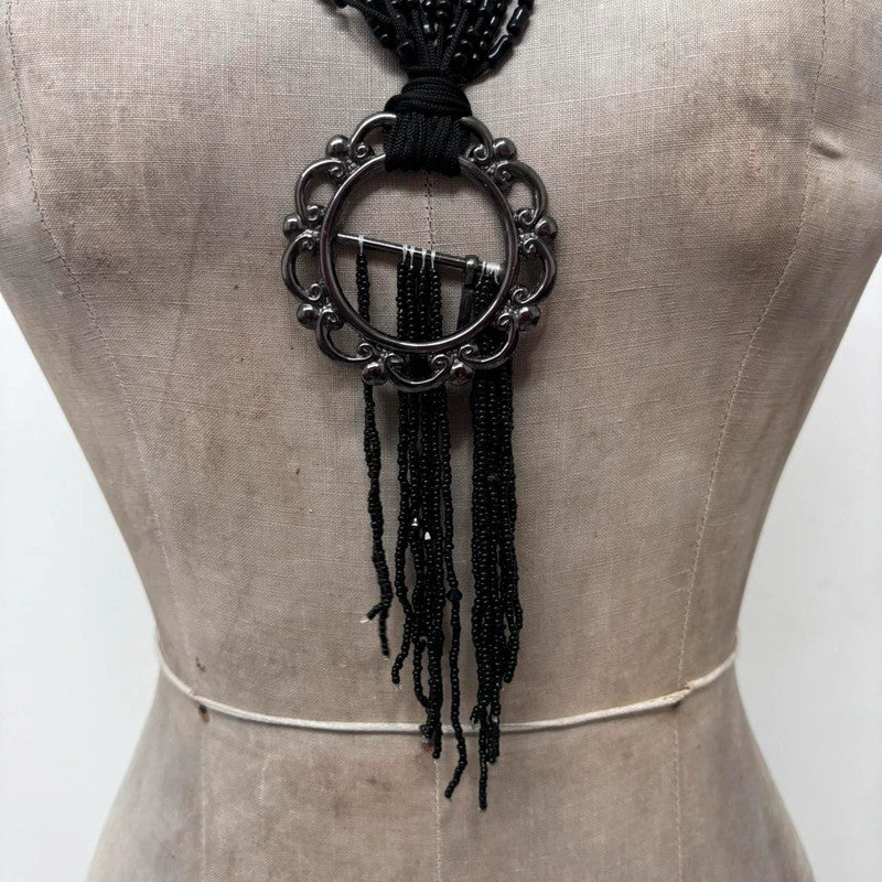 black layered grunge necklace