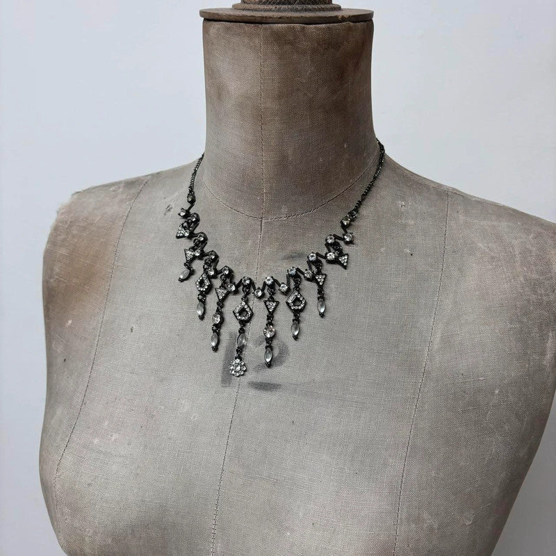 crystal drape flower fairy necklace