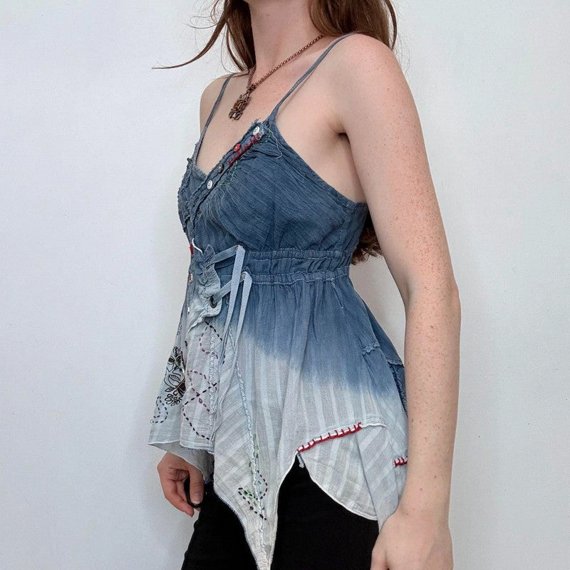 embroidered patchwork fairy vest