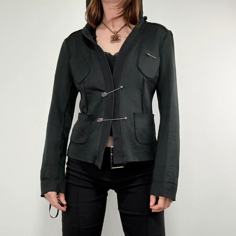 black Cop Copine archival Safety pin jacket hoodie