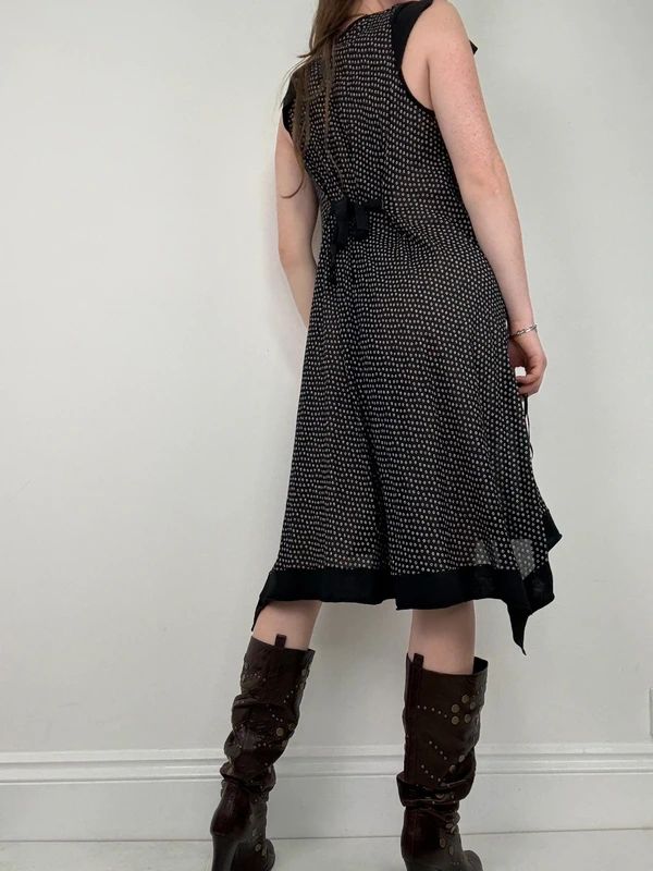 black polkadot Cop Copine midi dress