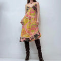 boho hippie paisley printed midi dress