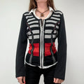 Pinstripe fitted Zip through Cardigan