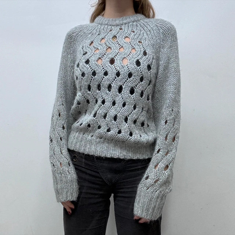 Alpaca wool knit sheer jumper