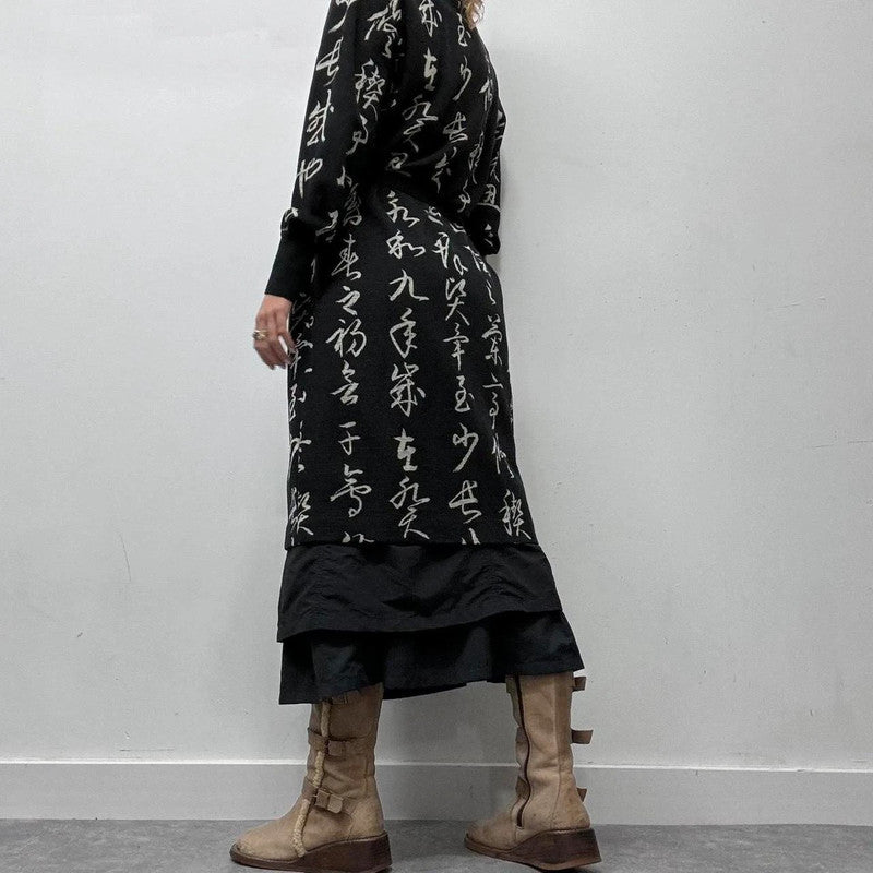 vintage japanese designer long wool cardigan