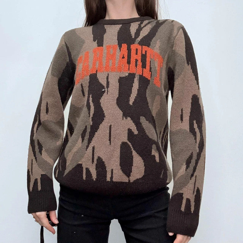 carhartt utility camo knit jumper