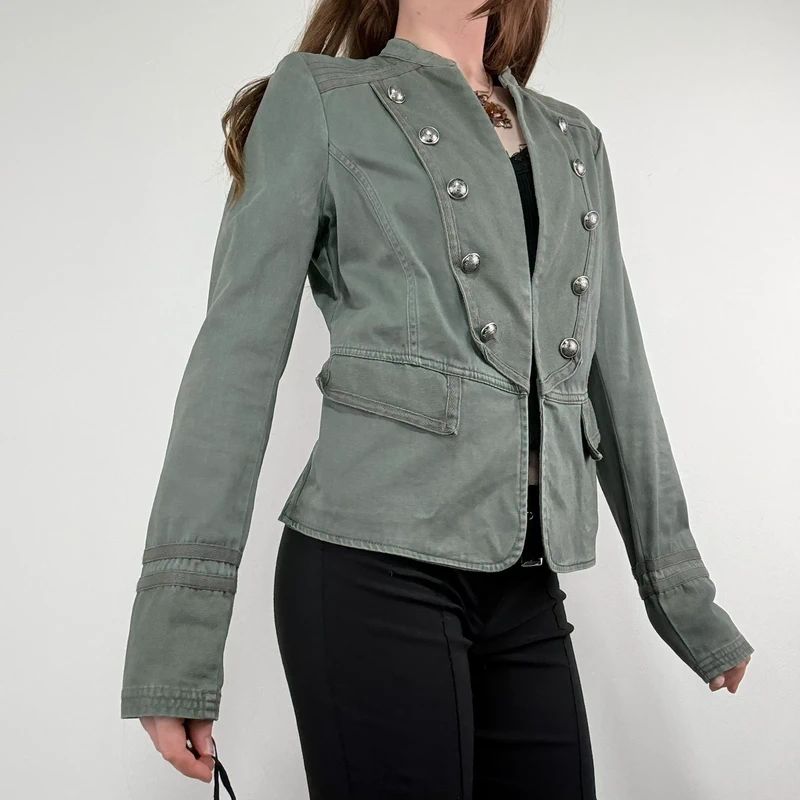 khaki military napoleonic fitted regency jacket