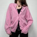pink cashmere knitted slouchy oversized cardigan