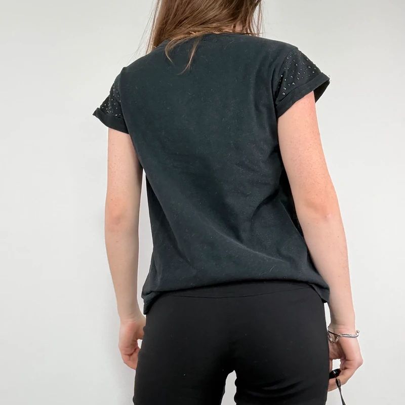 black studded allsaints t-shirt