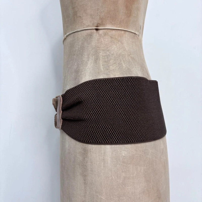 oversized tan leather belt