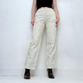 white straight leg utility trousers