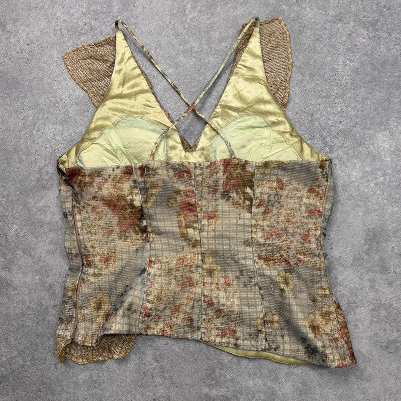 lace floral fairy flutter vest