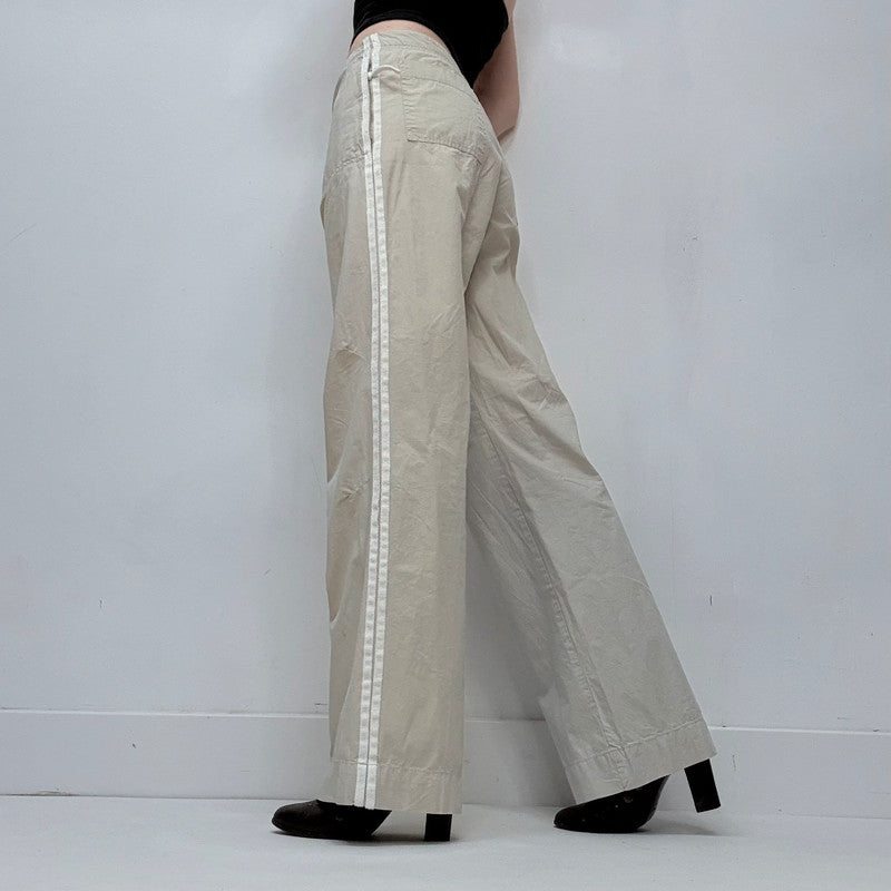 low rise wide leg flared trousers