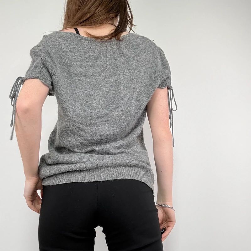 grey knitted slouchy jumper
