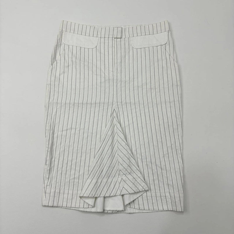 white pinstripe kenzo midi skirt