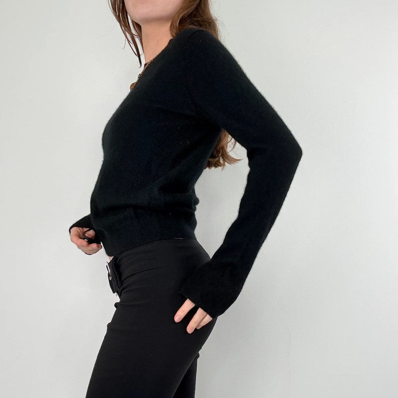 Black slouchy 100% cashmere jumper