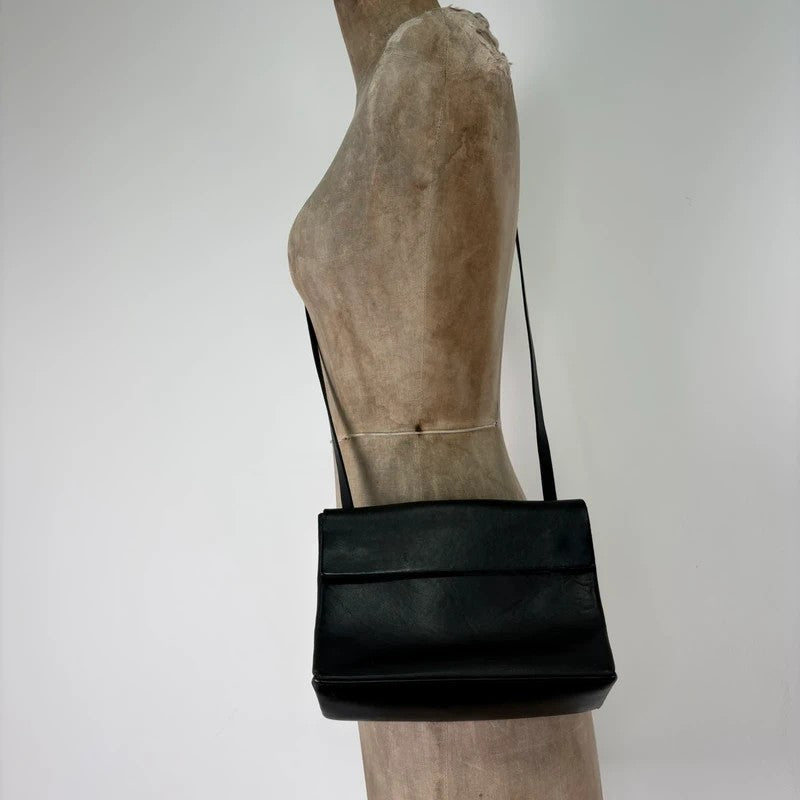 COS black leather crossbody bag