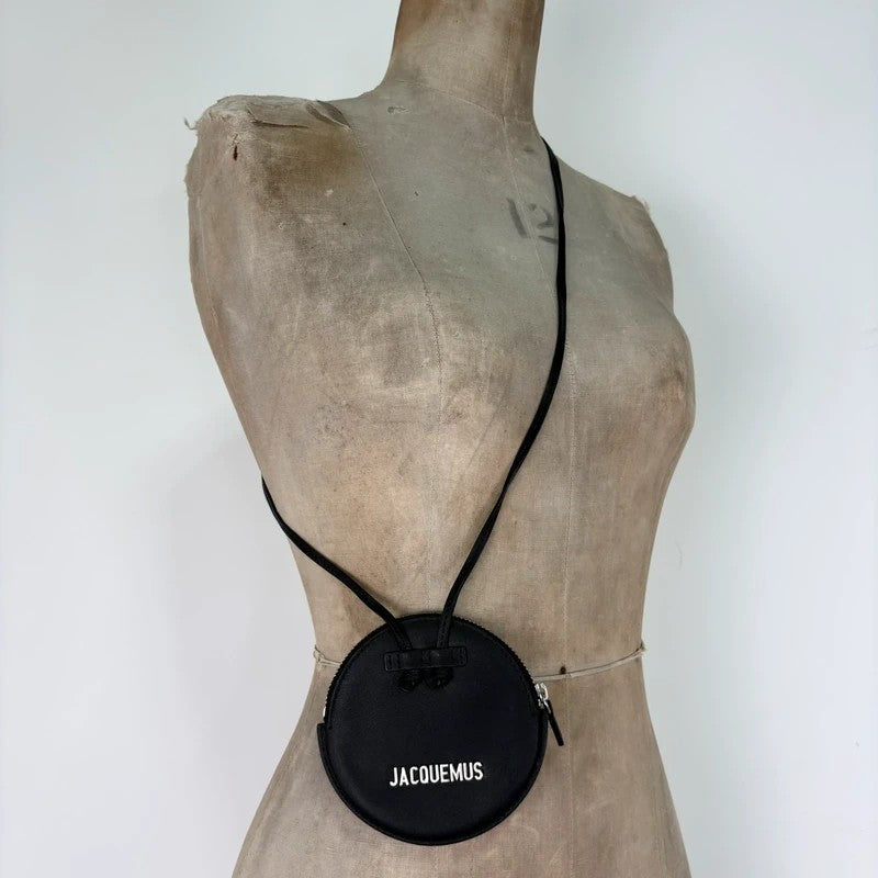 black Jacquemus Le Pitchou Round Coin Purse bag