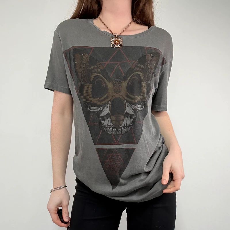 distressed grey allsaints grunge t-shirt