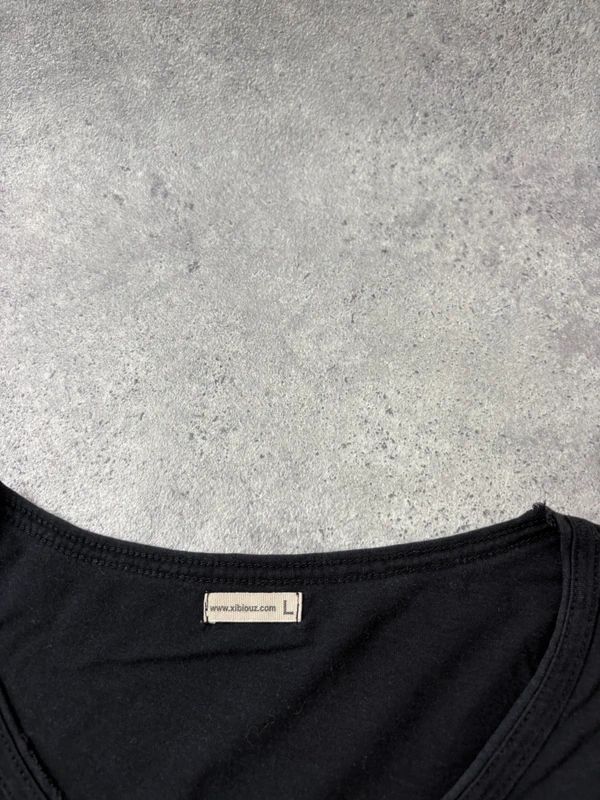 off the shoulder black slouchy drop waist dress