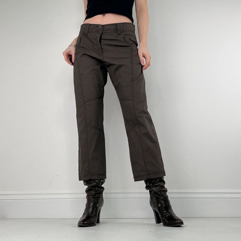 Brown utility cargo trousers