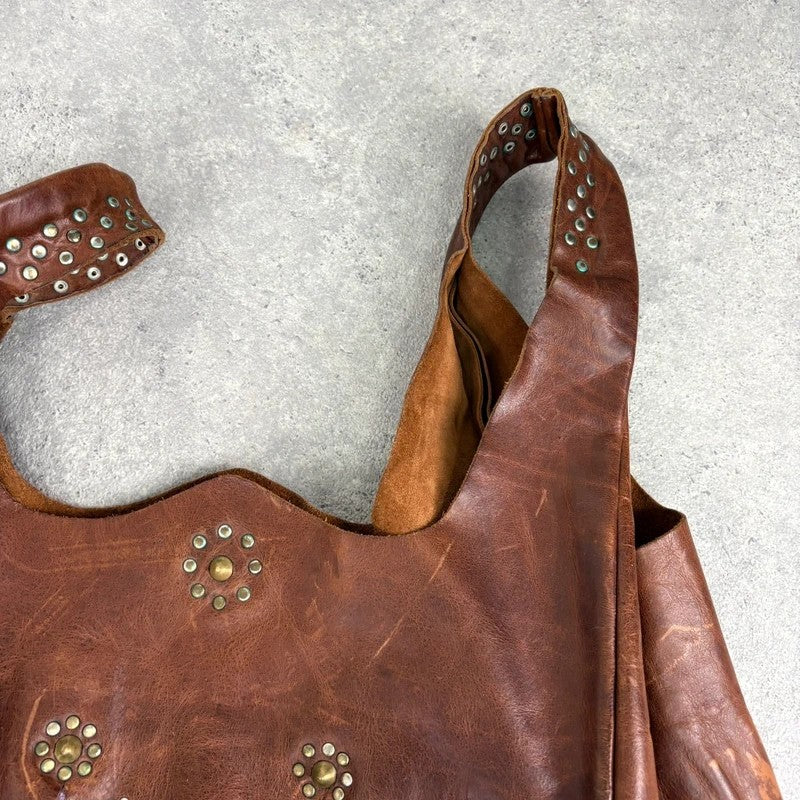 Boho patchwork studded hippy slouchy oversized bag