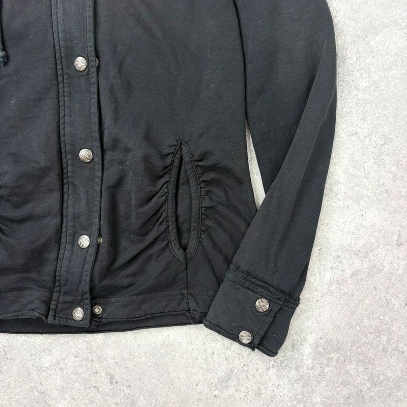 Black high neck funnel jacket