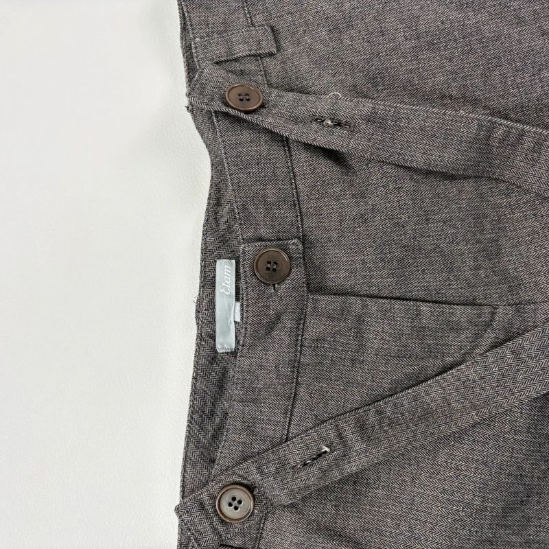 grey suspender flared suit trousers