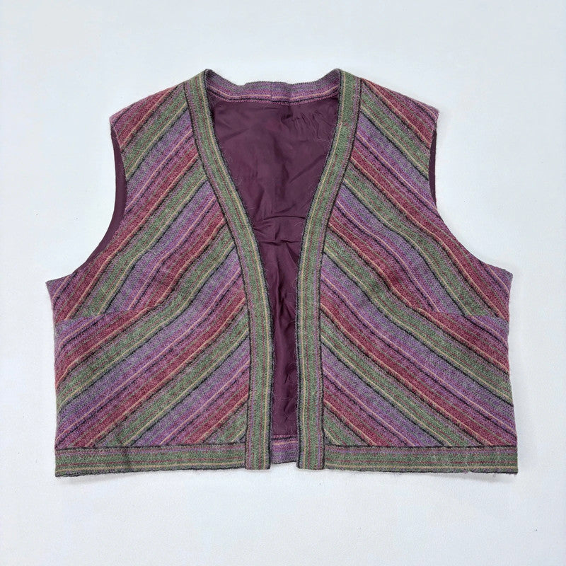 boho wool tapestry cropped waistcoat