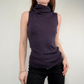sheer funnel neck slouchy sleeveless top