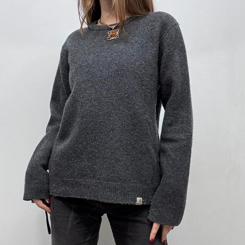 grey Carhartt slouchy knit wool jumper